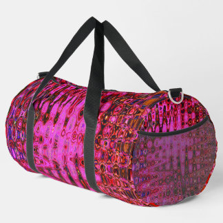 Kühle abstrakte rosa und schwarze atomare Retro-Zi Duffle Bag