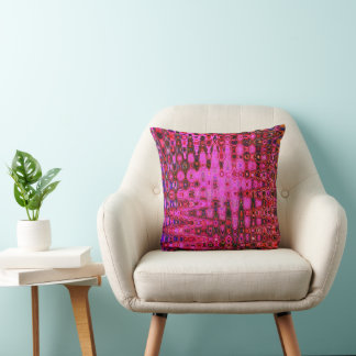 Kühle abstrakte rosa und schwarze atomare Retro-Zi Kissen