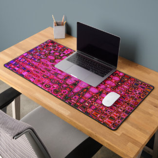 Kühle abstrakte rosa und schwarze atomare Retro-Zi Schreibtischunterlage