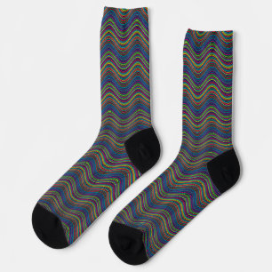 Kühle abstrakte wellige Linienkunst Thunder_Cove Socken