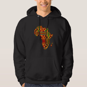 Kühle Afrika-Karte Kente-Stoff für Männer Frauen A Hoodie