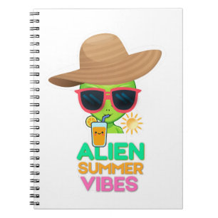 Kühle Alien-Sommerferien-Vibes Notizblock