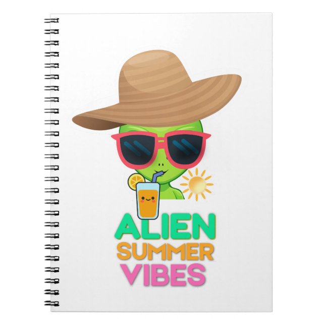 Kühle Alien-Sommerferien-Vibes Notizblock (Vorderseite)