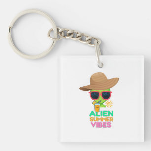 Kühle Alien-Sommerferien-Vibes Schlüsselanhänger