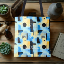 Kühle Balance Abstract – Blau, Gelb und Schwarz