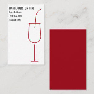 Kühle Barkeeper zur Miete Visitenkarten Visitenkarte