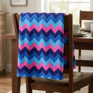 Kühle Blau Rosa Chevron Kleine Fleece-Decke Fleecedecke