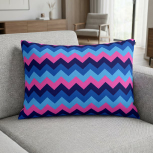 Kühle Blau Rosa Chevron Muster Akzent Kissen