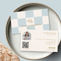 Kühle Blaue Bäckerei Croissant QR Foto