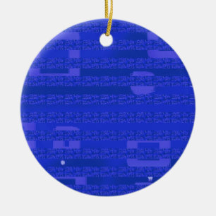 Kühle blaue geometrische Streifen Schaltung Keramik Ornament