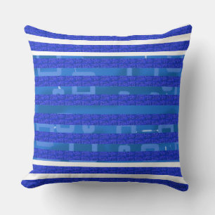 Kühle blaue weiße geometrische Linien Kissen