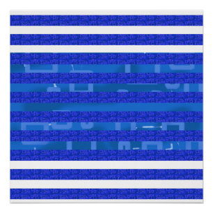 Kühle blaue weiße geometrische Linien Poster
