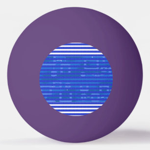 Kühle blaue weiße geometrische Streifen Tischtennisball