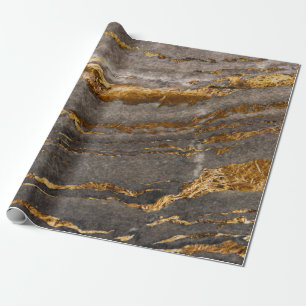 Kühle braune Goldmarmorstruktur Geschenkpapier