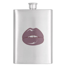 Kühle braune Lippen Flachmann