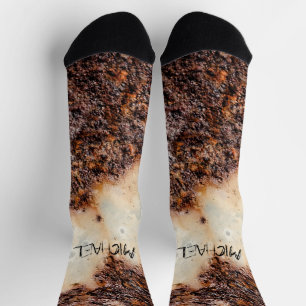 Kühle braune rostige Metallstruktur Benutzerdefini Socken