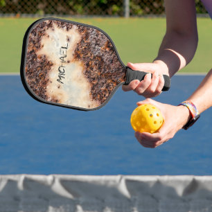 Kühle braune rostige Metallstruktur Eigener Name Pickleball Schläger