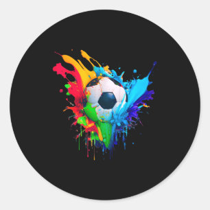 Kühle Bunte Fußball Spritzer Liebe Fußball Kunst S Runder Aufkleber