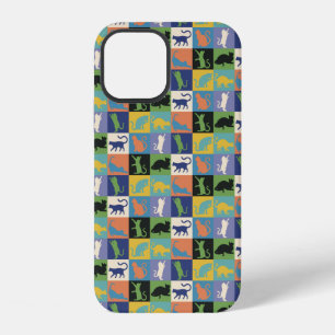 Kühle bunte Katzen-Silhouetten in Quilt-Quadraten iPhone 12 Hülle
