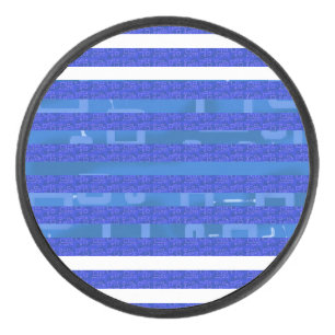 Kühle Chic Blaue Geometrische Streifen Eishockey Puck