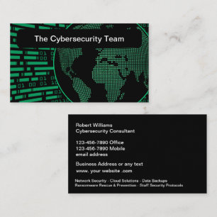 Kühle Cybersicherheits-Verteidigungs-Geschäftskart Visitenkarte