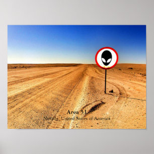 Kühle, desolate Alien-Gegend Area 51 Nevada USA Poster