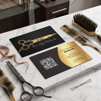 Kühle einfache falsche Gold-Schere Hairstylist Visitenkarte