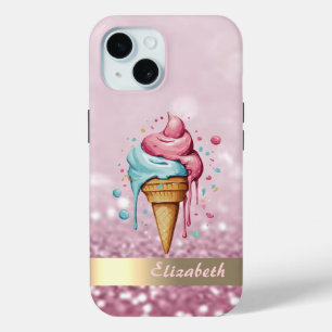 Kühle Eiscreme tropft Glitter Bokeh Case-Mate iPhone Hülle