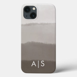 Kühle elegante monogrammierte Initialen Davy Gray Case-Mate iPhone Hülle