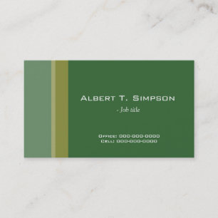 Kühle, elegante professionelle grüne Profilkarte Visitenkarte