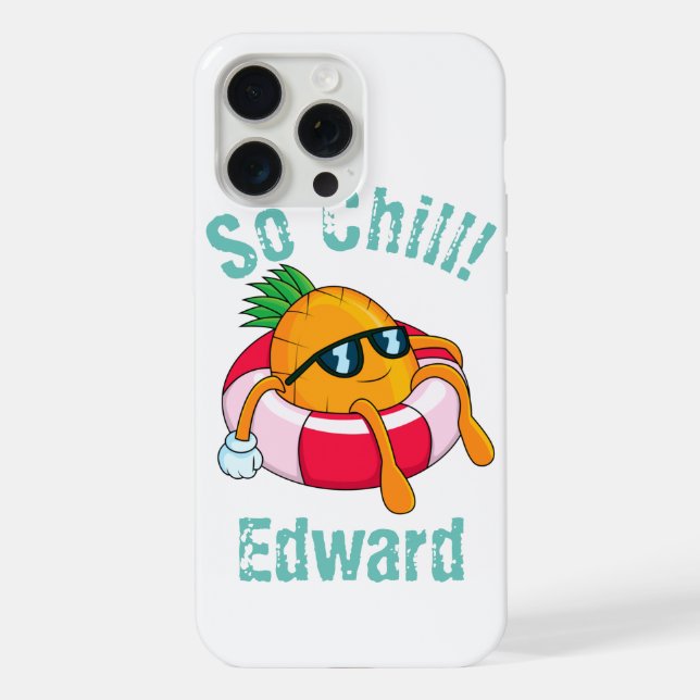 Kühle Erfrischende Ananas iPhone 15 Pro Max Hülle (Rückseite)