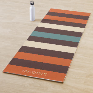 Kühle, farbenfrohe Retro-Streifen mit individuelle Yogamatte