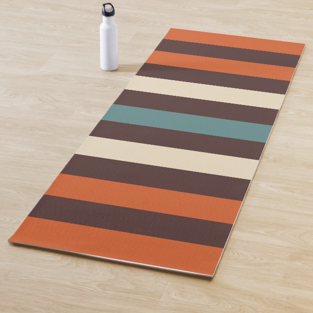 Kühle, farbenfrohe Retro-Streifen Yogamatte (Beispiel)