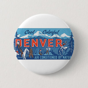 Kühle farbenfrohe Stadt Denver Button