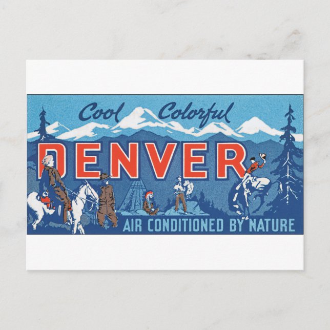 Kühle farbenfrohe Stadt Denver Postkarte (Vorderseite)