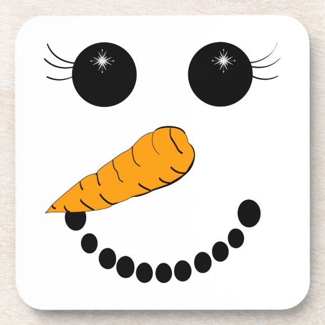 Kühle Gesichtsnowman-Untersetzer Untersetzer (Vorderseite)