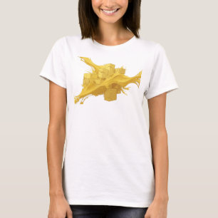 Kühle Goldene Abstrakte Kuben Modekunst T-Shirt