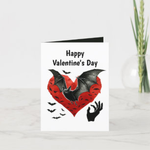 Kühle Gothic-Add-Botschaft Valentinsfledermaus Feiertagskarte