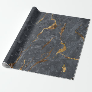 Kühle graue Goldmarmor-Textur Geschenkpapier