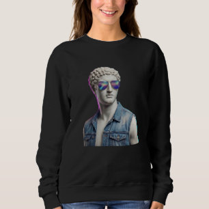 Kühle griechische Statue mit Sonnenbrille & Jeh-We Sweatshirt