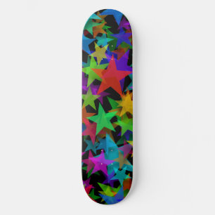 Kühle Groovy Regenbogen Sterne Skateboard