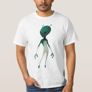 Kühle grüne Alien-Illustration - Moderner Sci-Fi-C T-Shirt