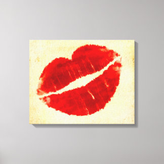 Kühle Grunge Große Rote Lippen Leinwanddruck