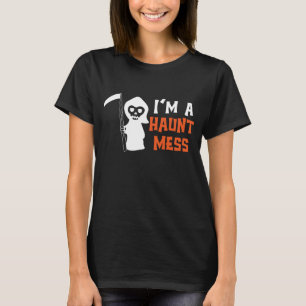 Kühle Gruselige Mädchen Halloween-Typografie T-Shirt