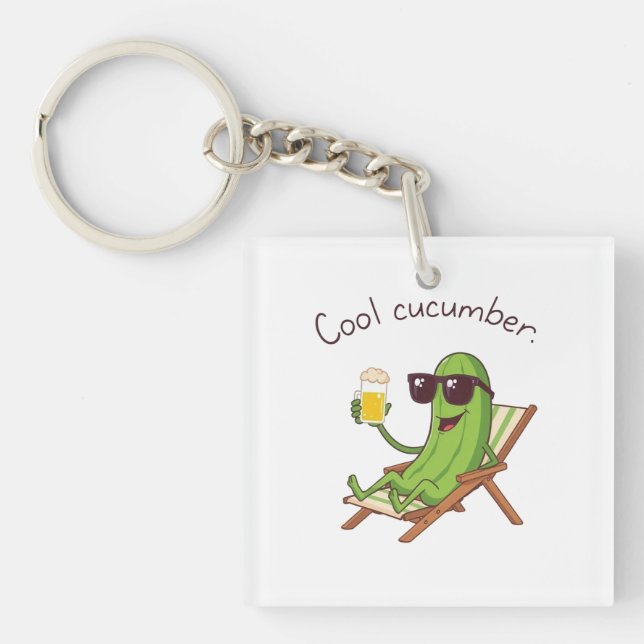 Kühle Gurke Schlüsselanhänger (Vorderseite)