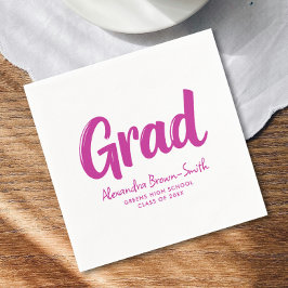 Kühle heiße rosa Mädchen-Abschluss-Calli-Schrift Serviette