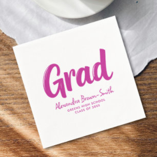 Kühle heiße rosa Mädchen-Abschluss-Calli-Schrift Serviette