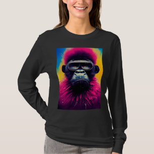 Kühle Hipster-Bunte-Gorilla-Illustration Grafik T-Shirt