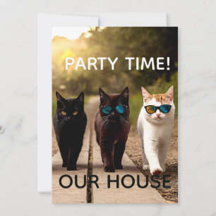 KÜHLE KATZEN PARTYEINLADUNGEN EINLADUNG