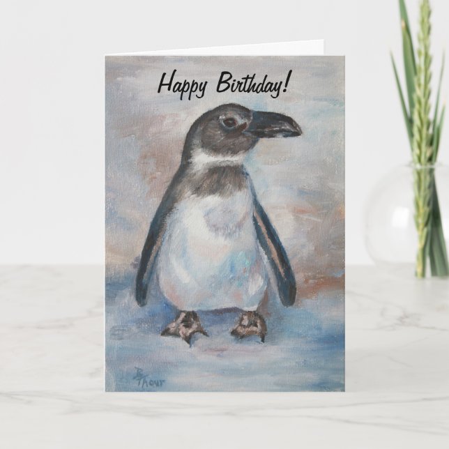 Kühle kleine Pinguin-Geburtstags-Karte Karte (Vorderseite)